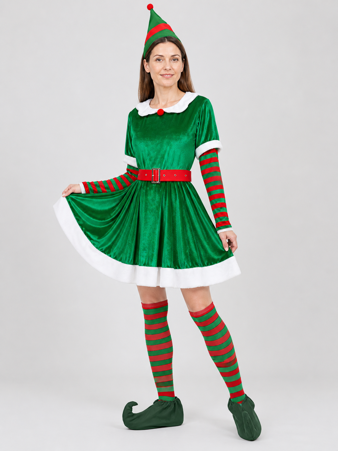 Christmas Elf Costume: Dress, Hat, and Accessories Costume Dresses detail 2