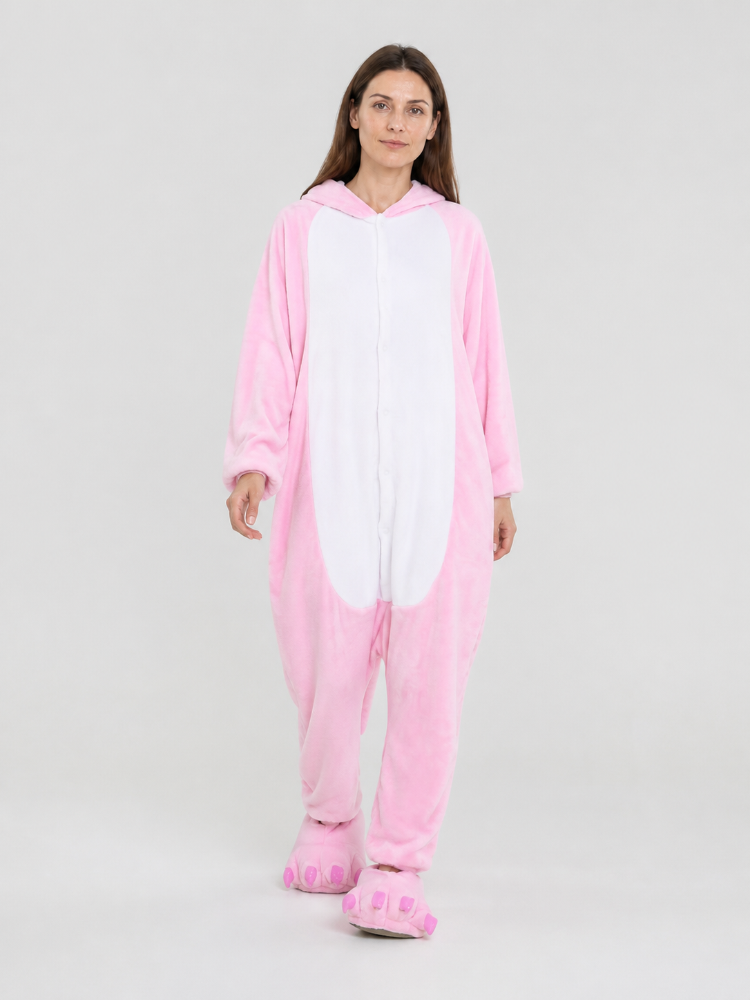 Hooded Flannel Animal Pajama Jumpsuit product detail 2