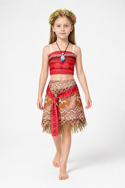 Children's Moana Halloween Costume with Skirt and Accessories Costume Accessories detail 2