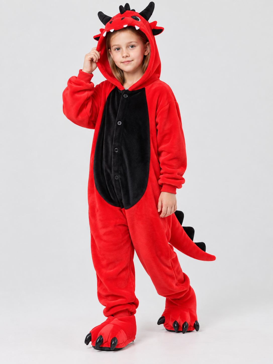 Kids' Dragon Hooded Pajama Kigurumi