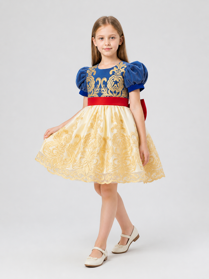 Full Princess Dress with Embroidery and Puff Sleeves Costume Dresses detail 2