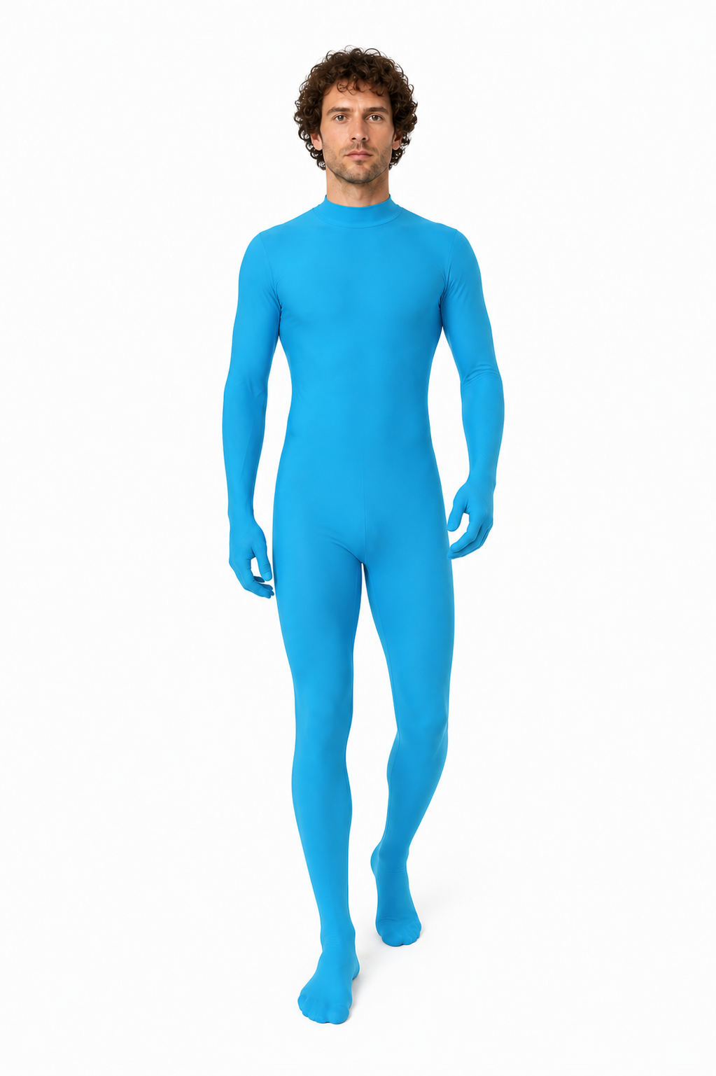 Light Blue Full-Body Jumpsuit with Covered Hands and Feet product detail 2