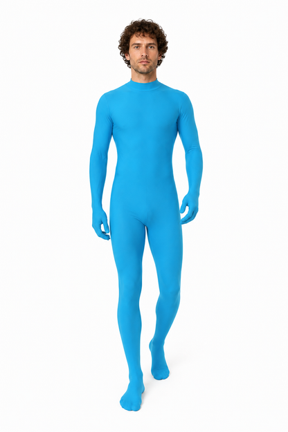 Light Blue Full-Body Jumpsuit with Covered Hands and Feet product detail 2