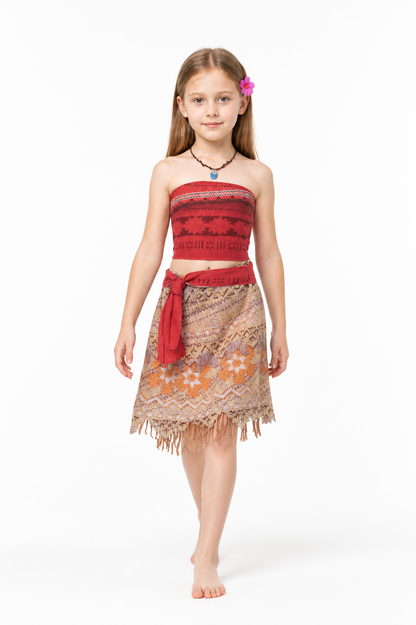 Moana Costume with Red Belt for Parties Costumes detail 2