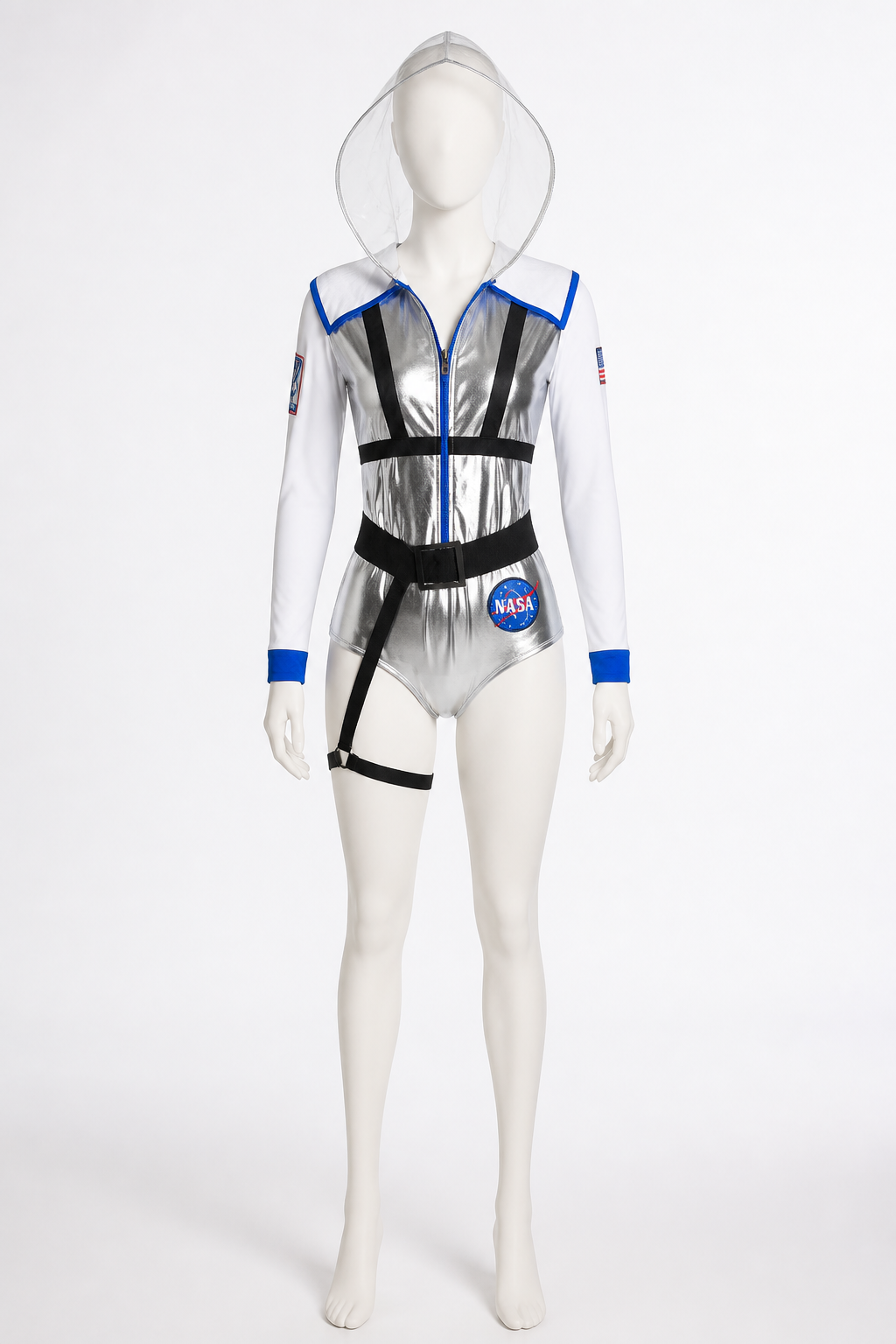 Silver NASA Astronaut Jumpsuit with Hood product detail 2