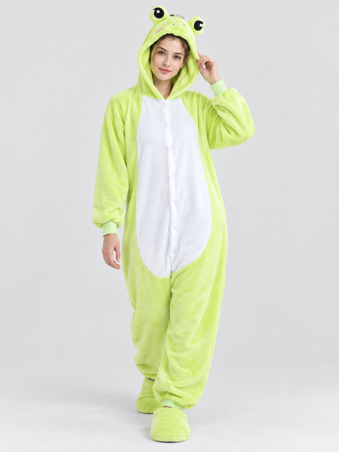Kigurumi Pajama with Oversized Hood and White Insert