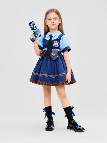 Children’s cosplay dress with collar, tie, and shorts product detail 2