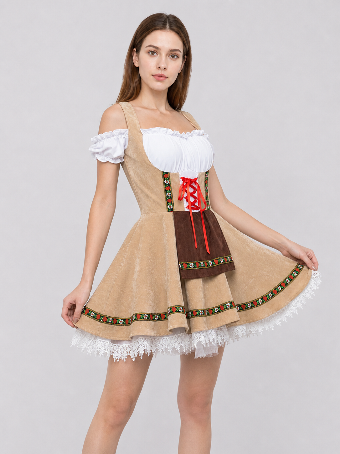 Bavarian Traditional Costume with Lace Trim