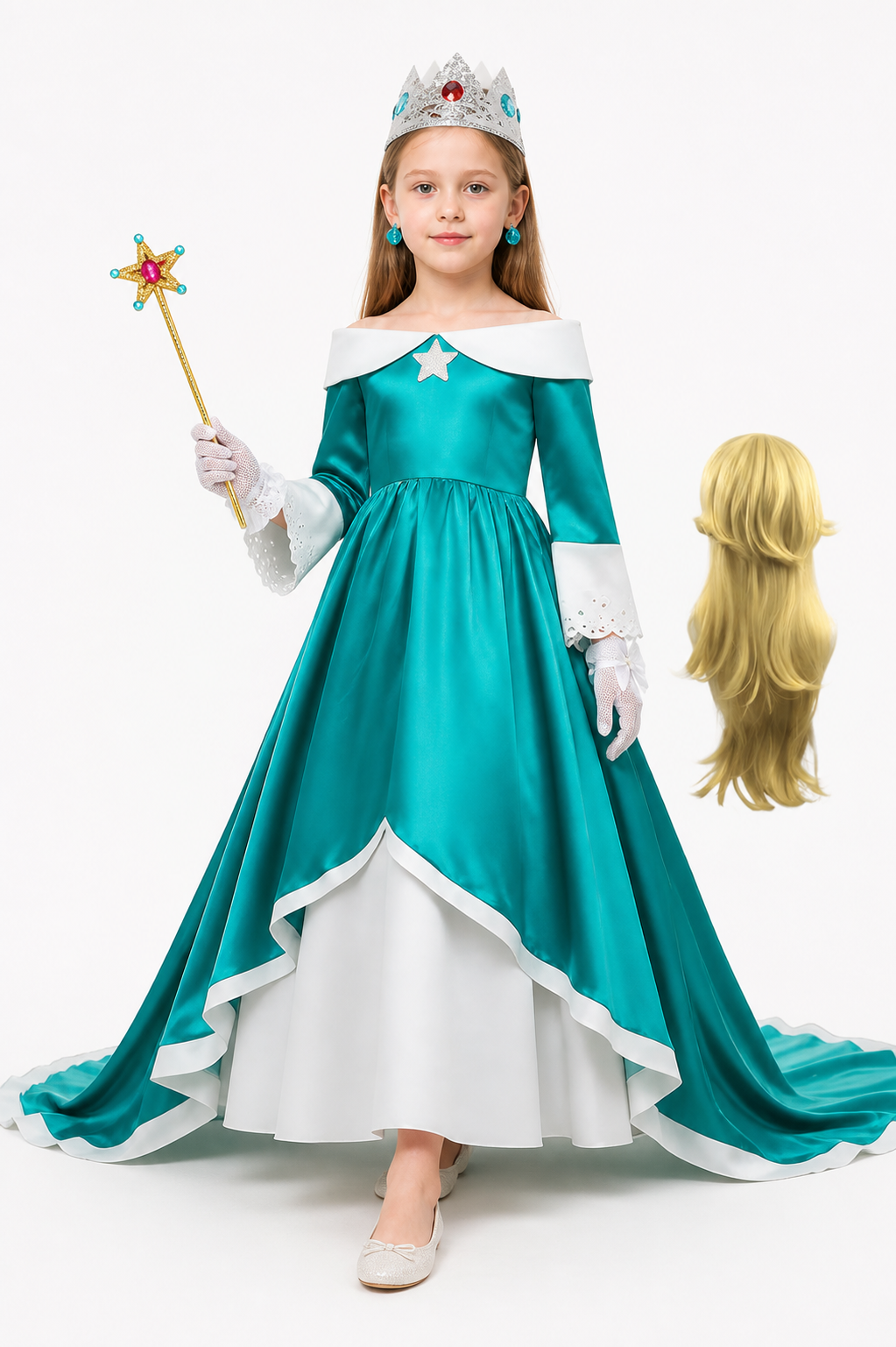 Rosalina Children's Carnival Costume with Crown Costume Headwear detail 2