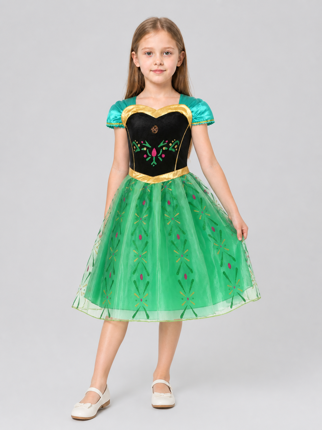 Girls' Elsa and Anna Princess Dress with Full Skirt Costume Dresses detail 2