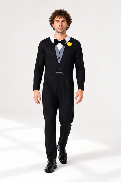 Children’s Cosplay Jumpsuit with Collar and Bow Tie
