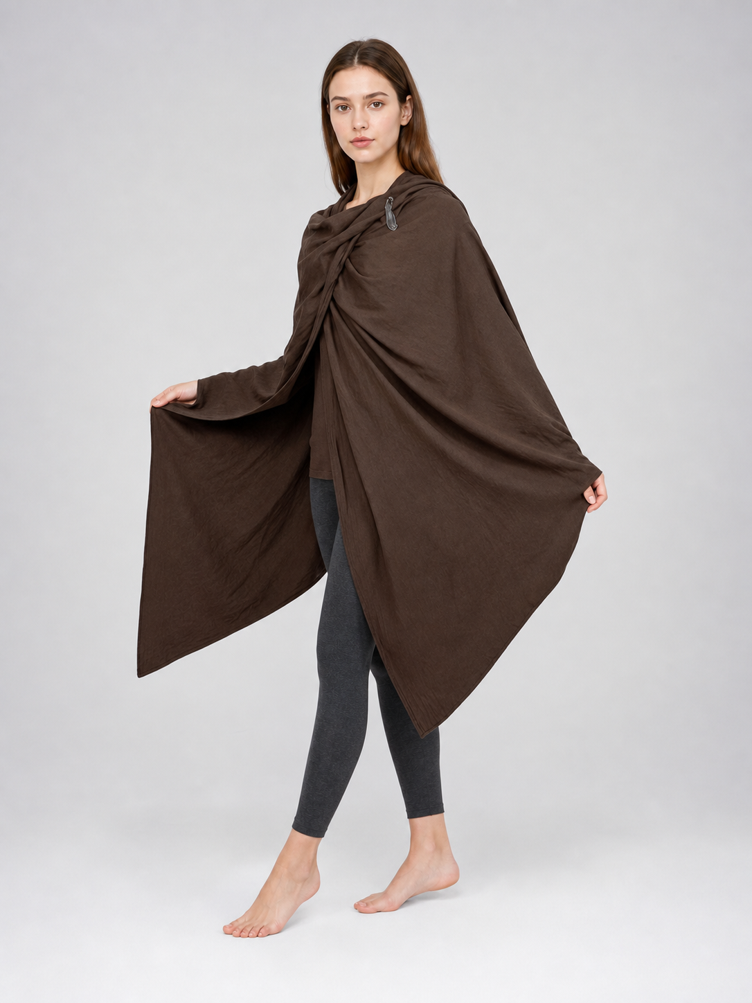 Brown Carnival Cloak with Hood
