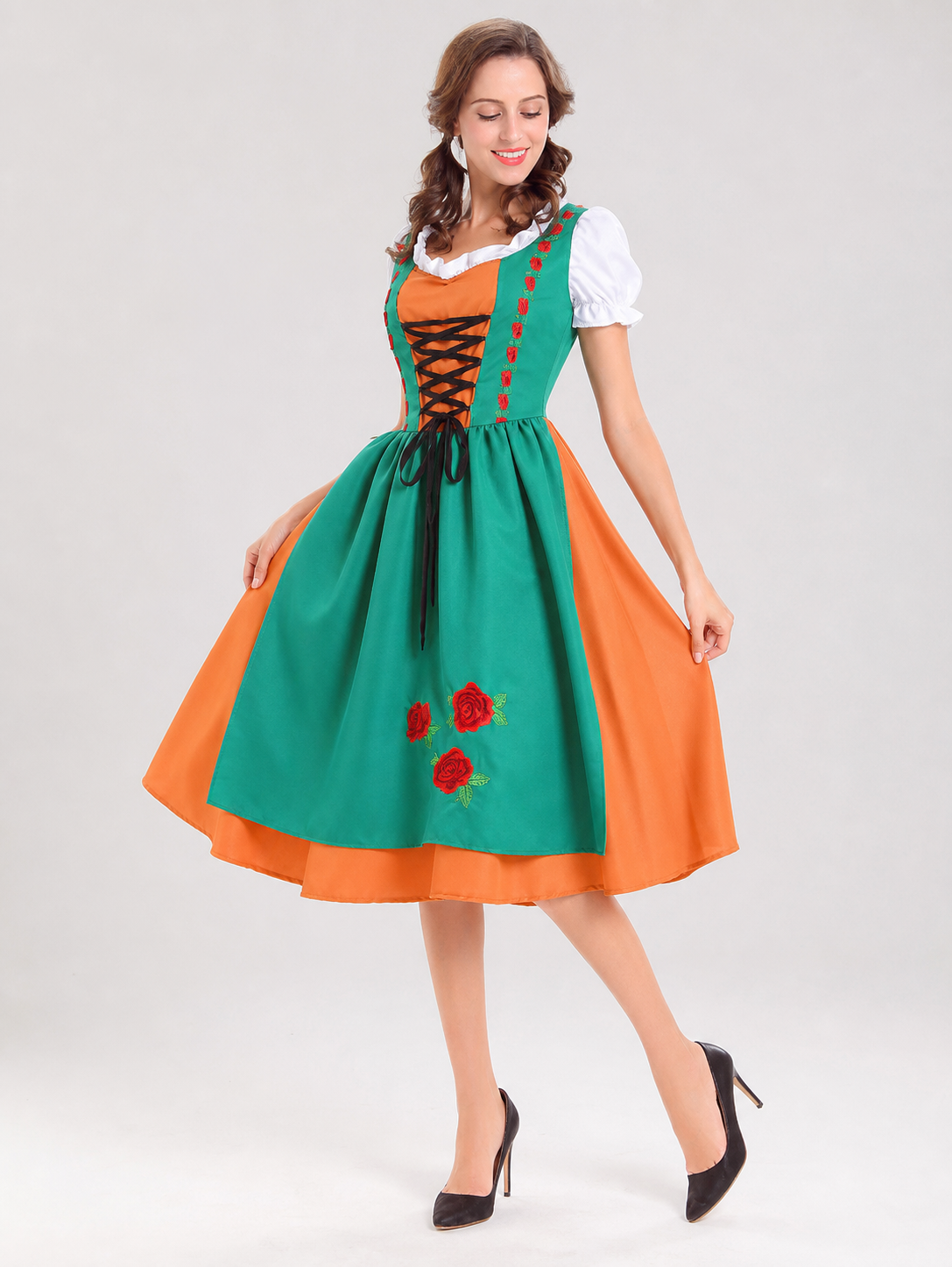 Folk-Style Embroidered Carnival Dress
