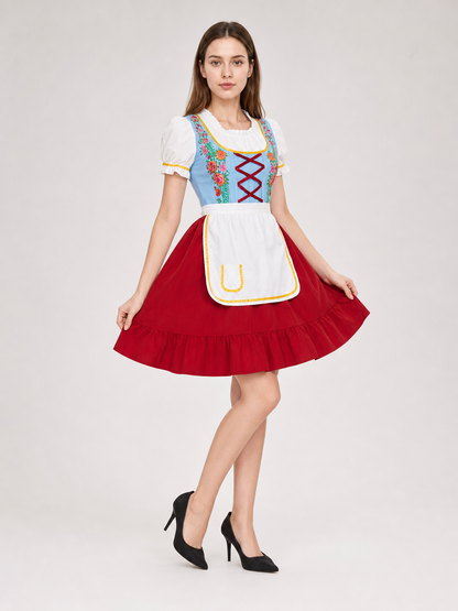 Bavarian Carnival Dress with Apron for Oktoberfest