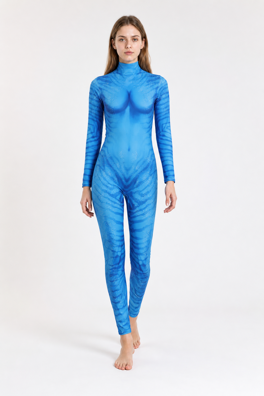 Avatar 3 Blue One-Piece Cosplay Costume Costumes detail 2