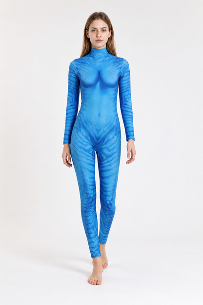 Avatar 3 Blue One-Piece Cosplay Costume Costumes detail 2