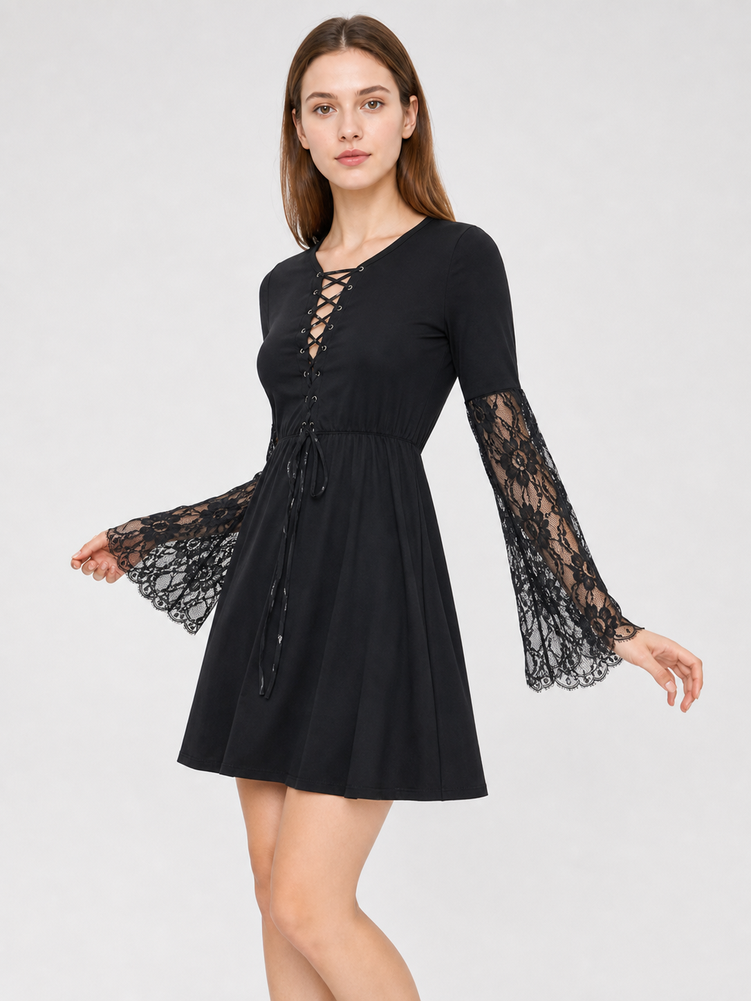 Gothic Halloween Costume with Dress and Accessories