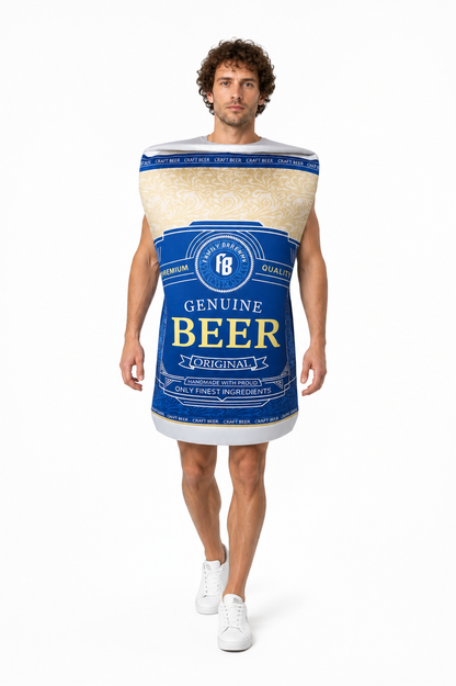 Beer Can Costume with Print for Parties