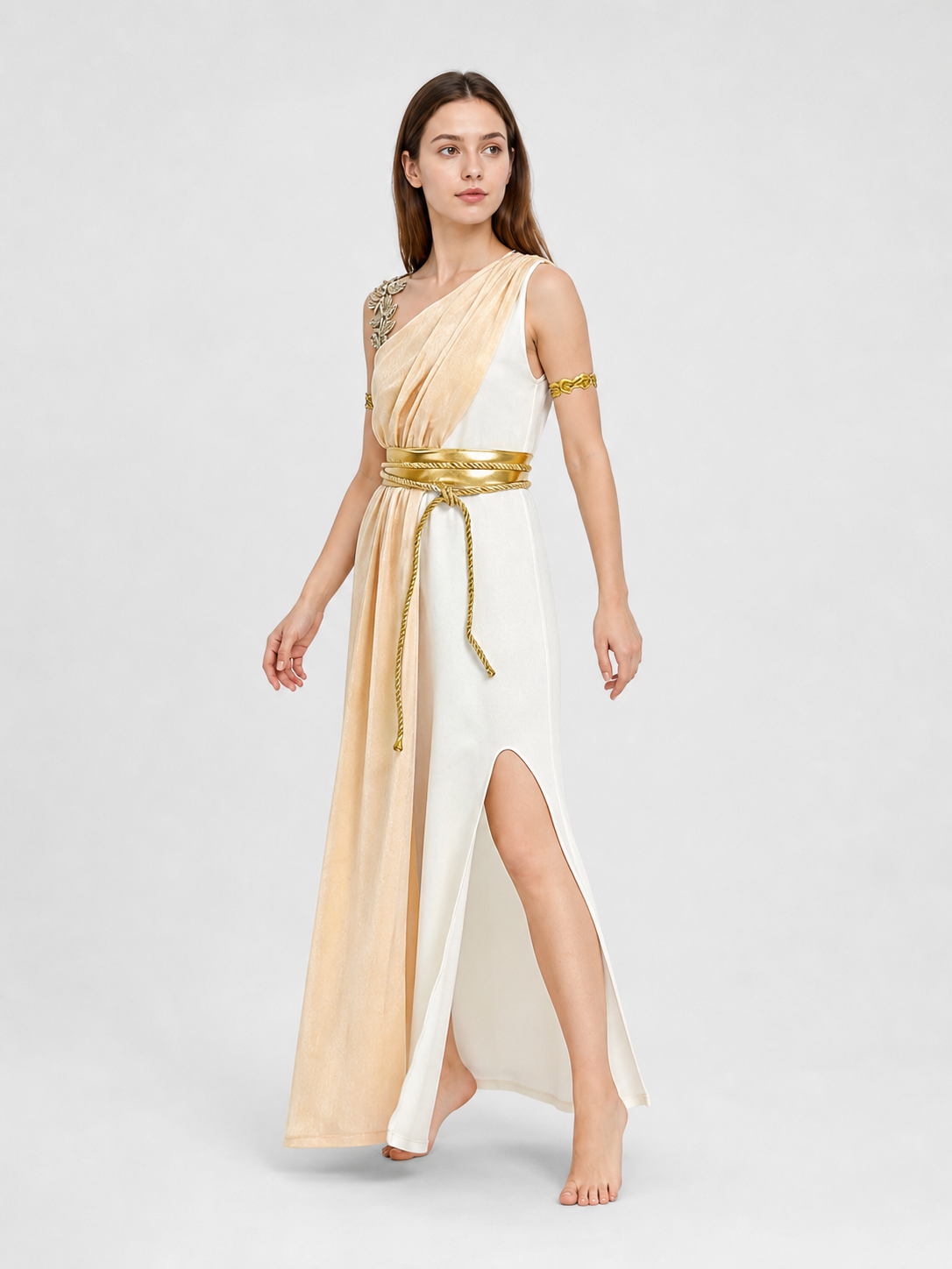Carnival Costume with One-Shoulder Cape and Belt