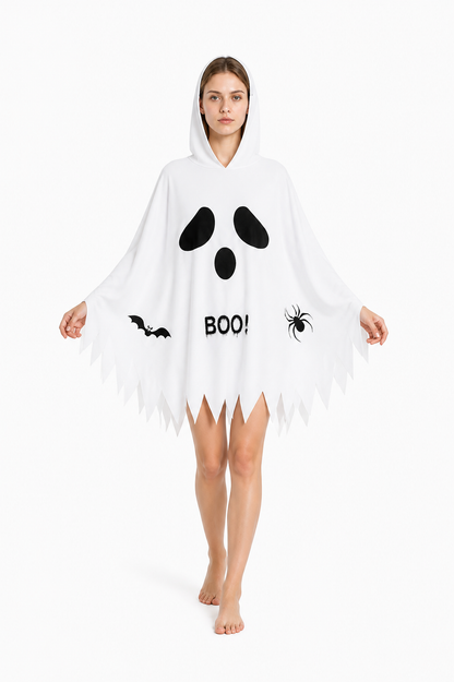 Glow-in-the-Dark Ghost Cape with Spider and Bat Costume Capes detail 2