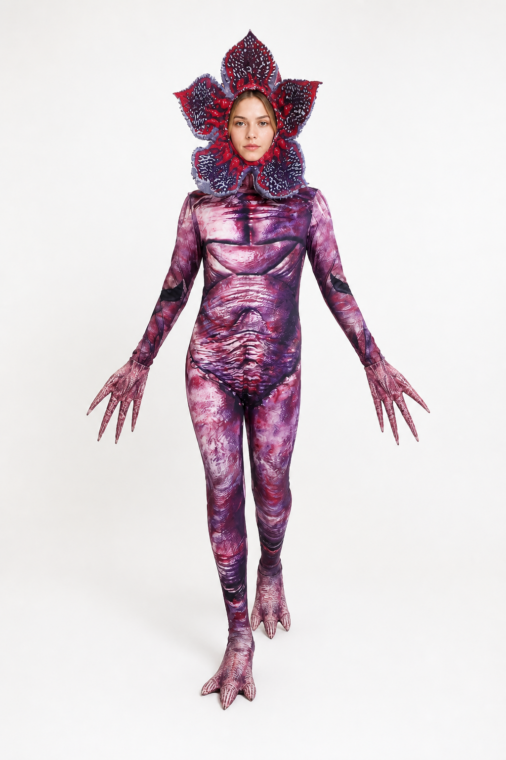 Carnivorous Flower Jumpsuit Costume with Hood and Claws Costumes detail 2