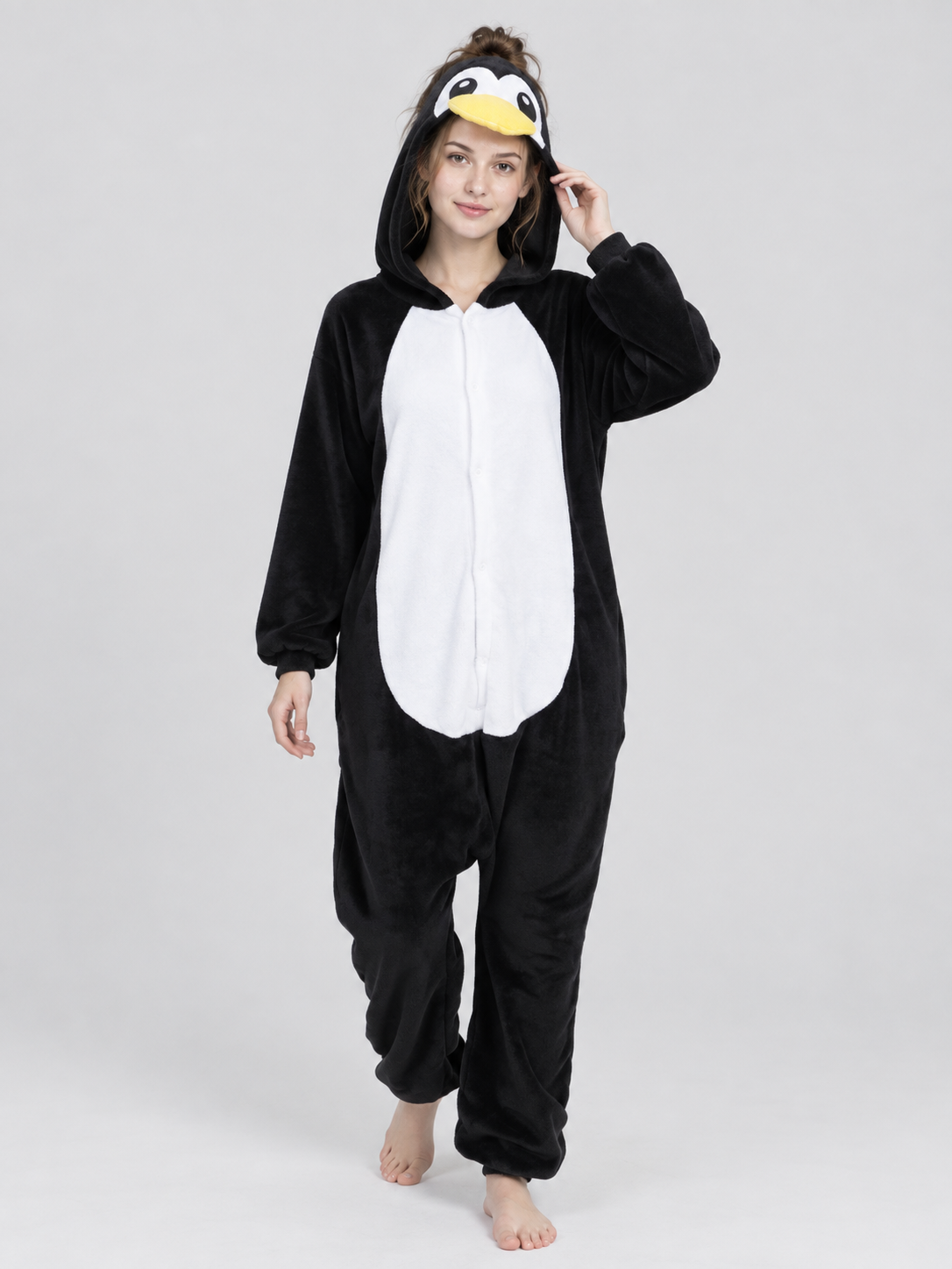 Hooded Kigurumi Pajama with Yellow Beak