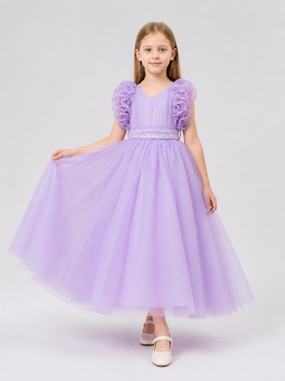 Floor-Length Tulle Dress with Layered Skirt for Weddings Costume Dresses detail 2
