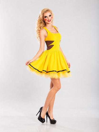Yellow character costume with ears for cosplay