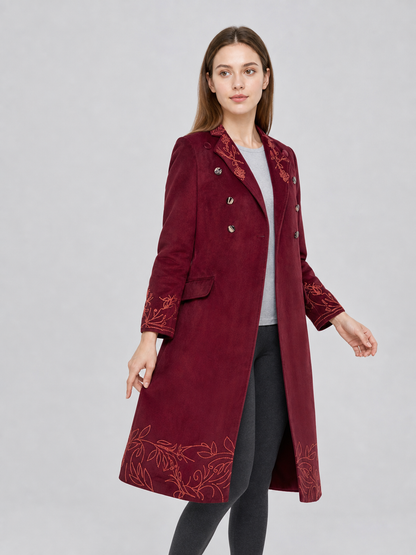 Willy Wonka Cosplay Coat, Burgundy, with Embroidery