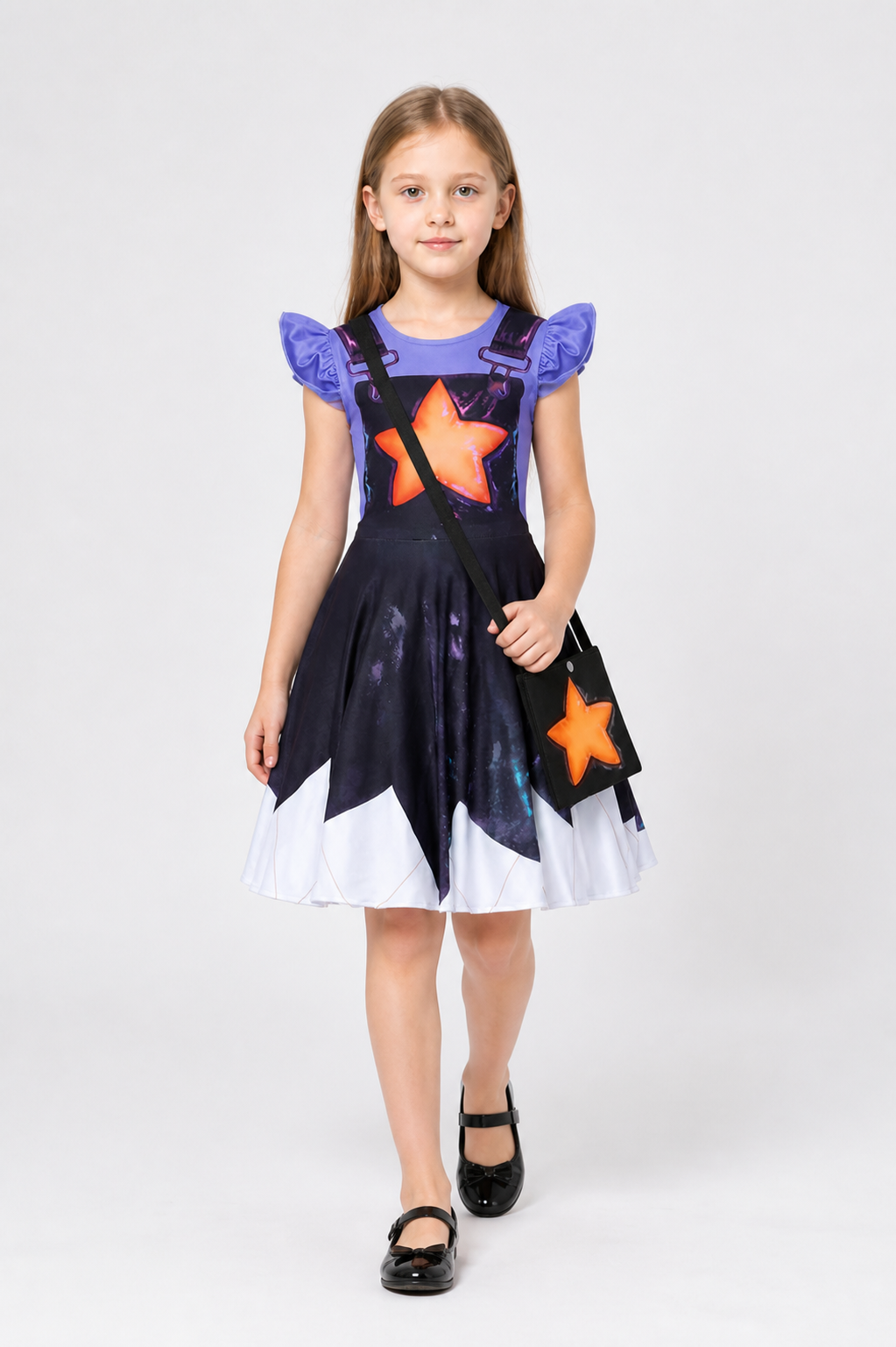 Princess Dress with Orange Star and Bag, 110-160 cm Costume Dresses detail 2
