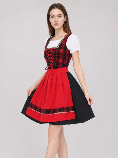Plaid Oktoberfest-style costume dress