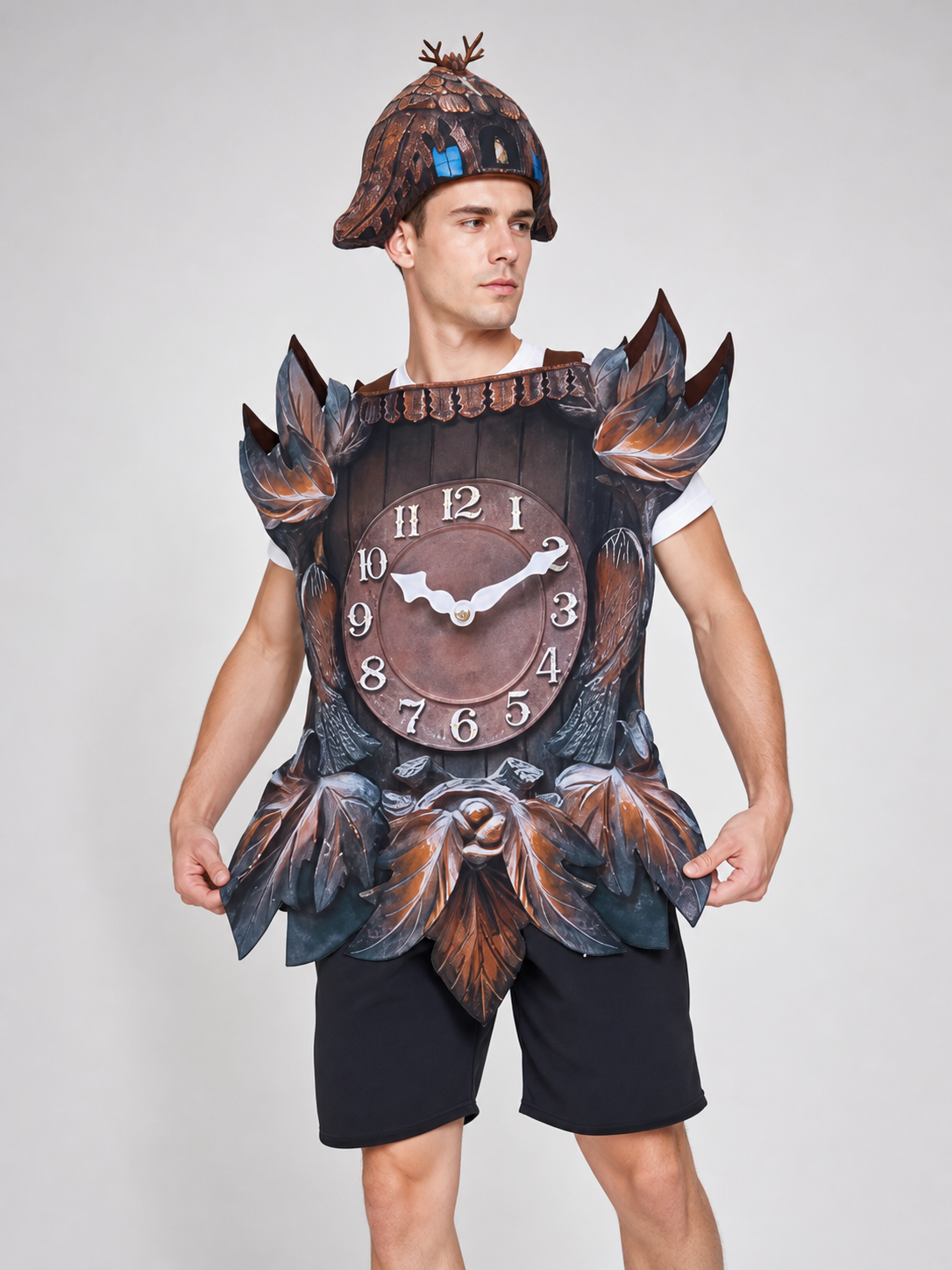 Fantasy clock-themed costume for parties, stage performances, and themed events.