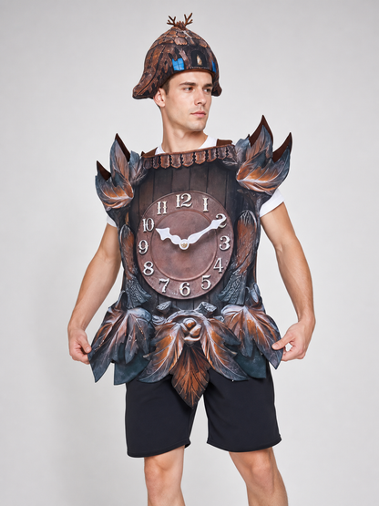Fantasy clock-themed costume for parties, stage performances, and themed events.
