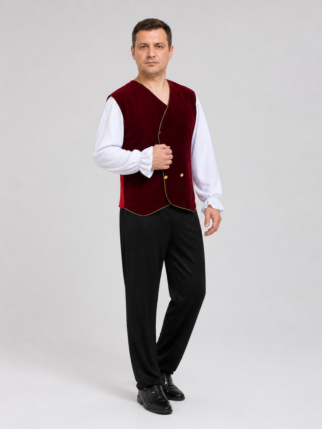 Russian Folk Stage Costume with Vest and Trousers Costumes detail 2