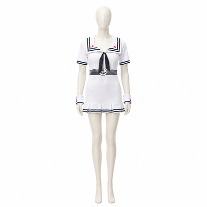 Nautical-Style Costume with Collar and Pleated Skirt Costumes detail 2