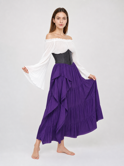 Historical Costume with Corset and Tiered Skirt