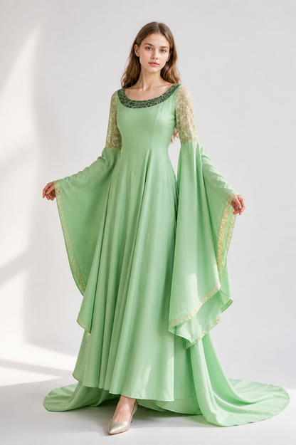 Cosplay Dress with Long Sleeves and a Train Costume Dresses detail 2