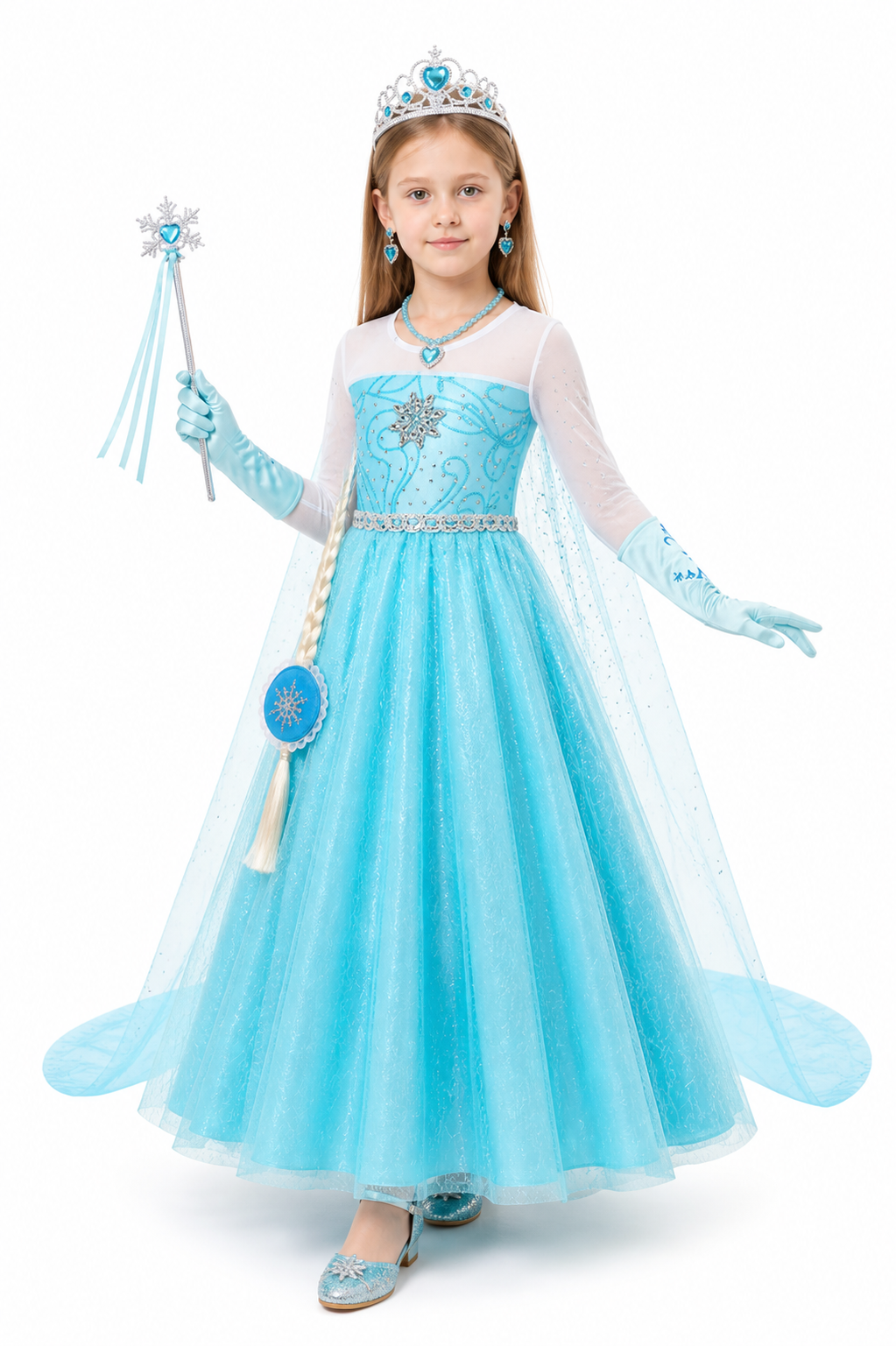 Elsa Carnival Costume with Dress and Accessories Costume Dresses detail 2