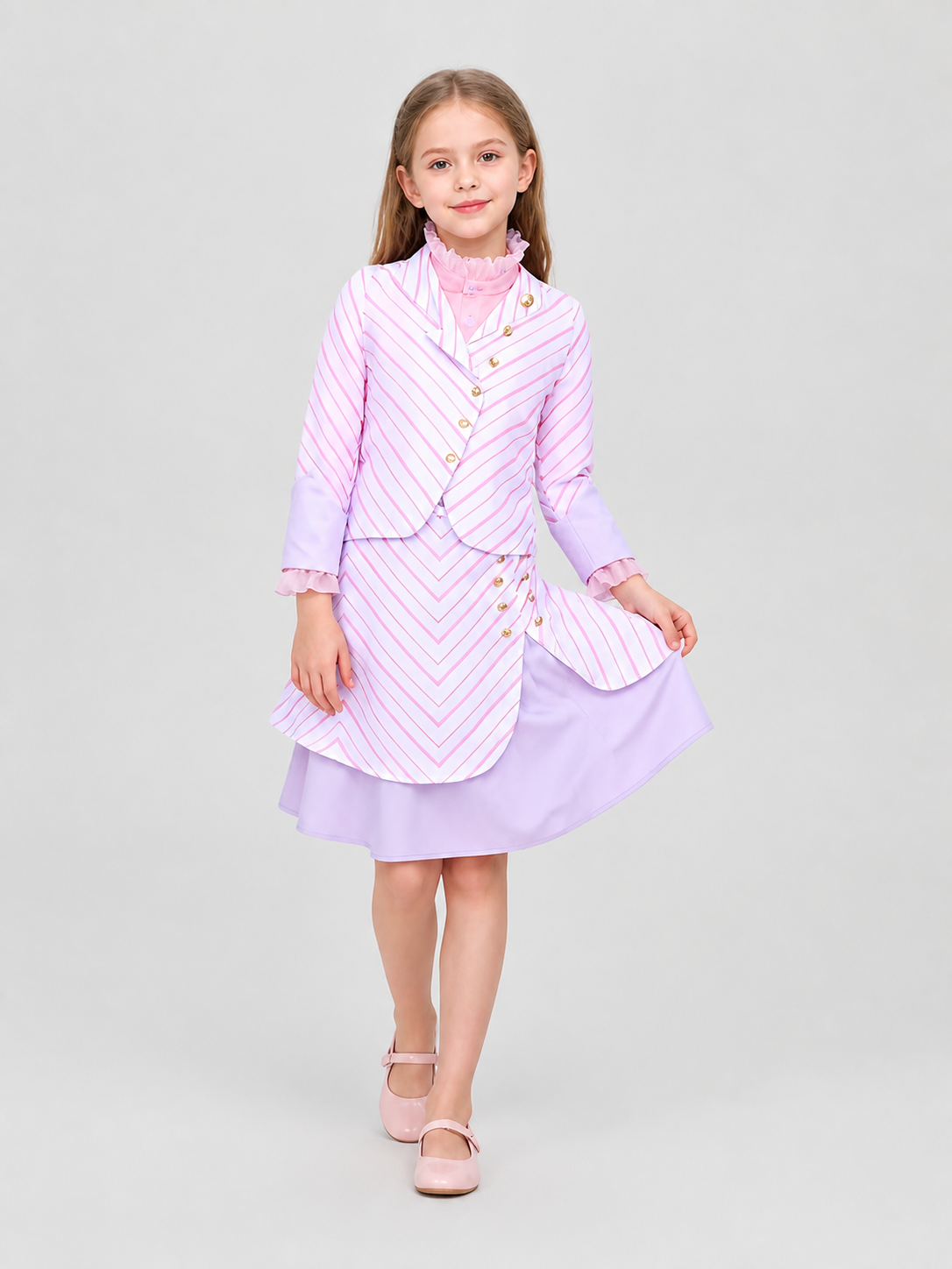 Glinda Cosplay Costume, Pink 3-in-1 Set Costumes detail 2