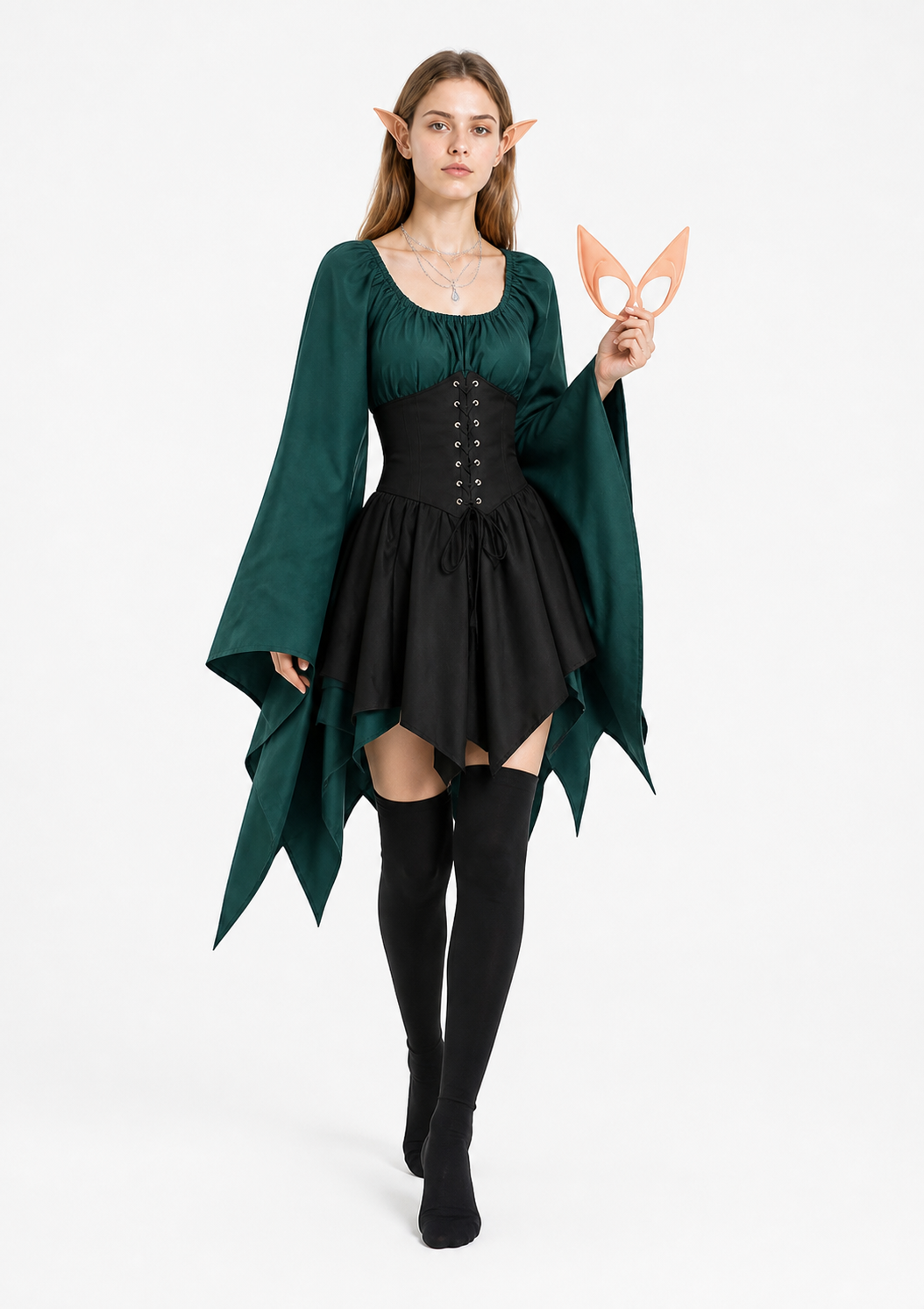 Witch Costume with Pointed Sleeves and Hem Costumes detail 2