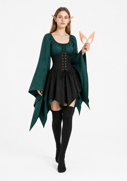 Witch Costume with Pointed Sleeves and Hem Costumes detail 2