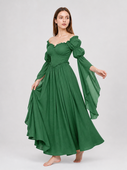 Vintage-Style Medieval Dress, Green