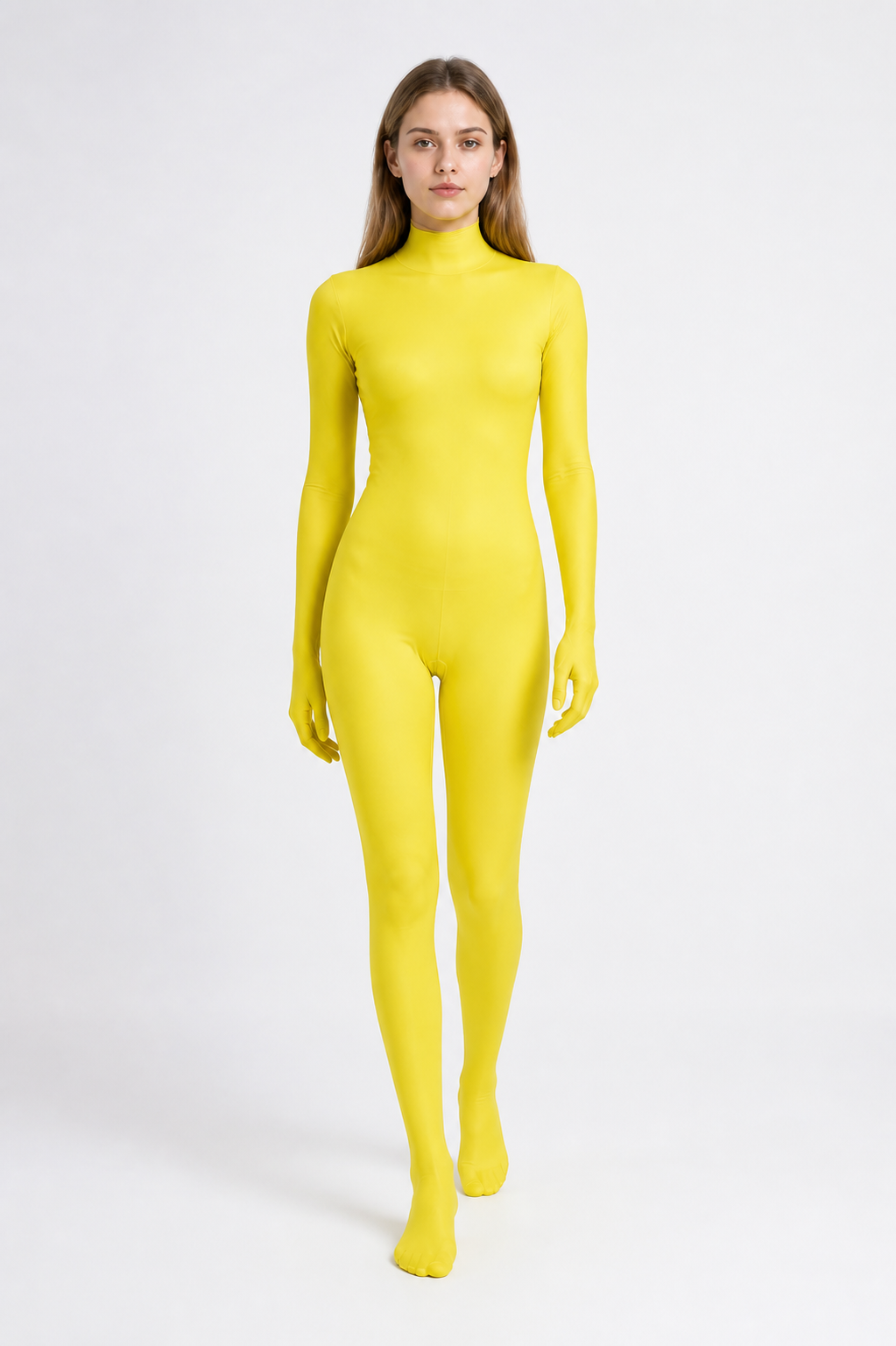 Yellow Hooded Jumpsuit with Enclosed Hands and Feet product detail 2