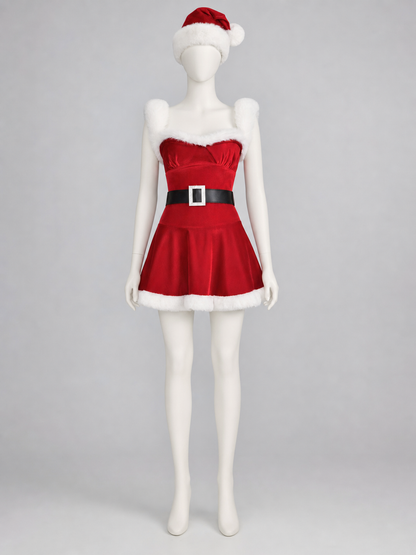 Christmas Costume with Dress and Hat