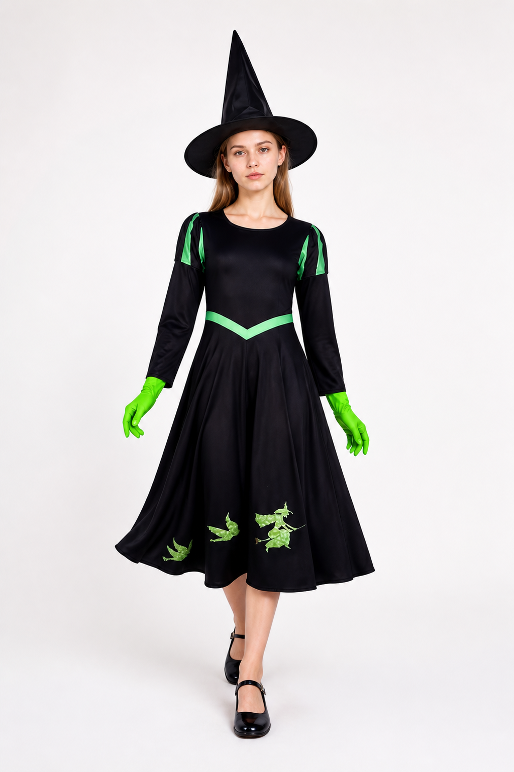 Cosplay Costume Set: Dress, Hat, and Gloves