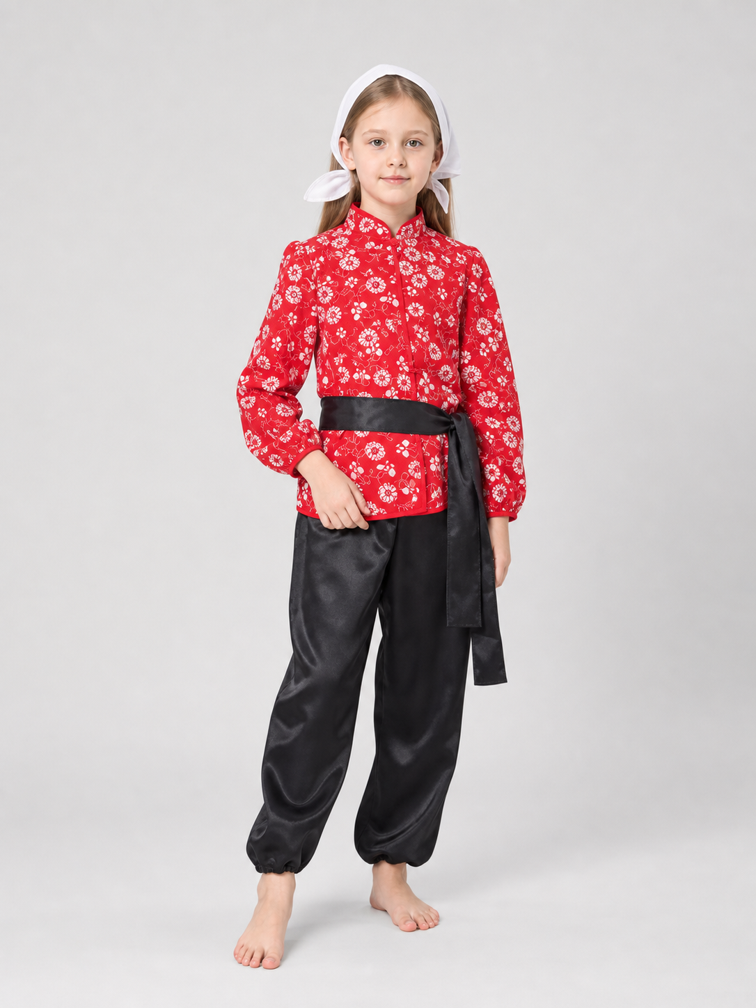 Theater Role Costume: Red Top and Black Pants Costumes detail 2