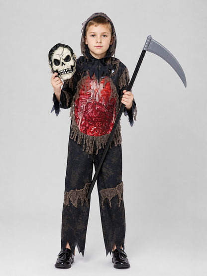 Skeleton cosplay costume with mask and scythe Costume Masks detail 2