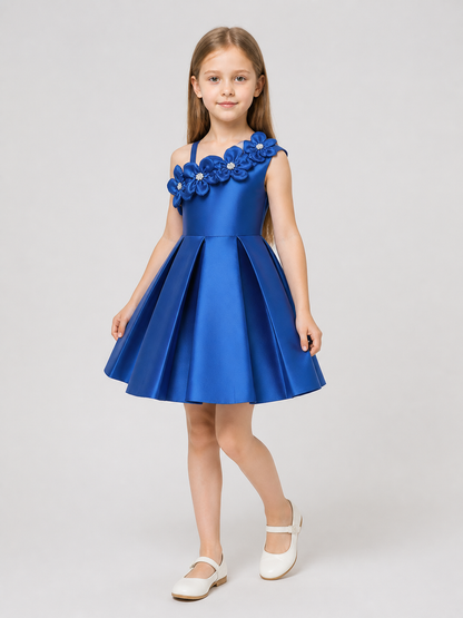 Girls' Dressy One-Shoulder Dress with a Full Skirt Costume Dresses detail 2