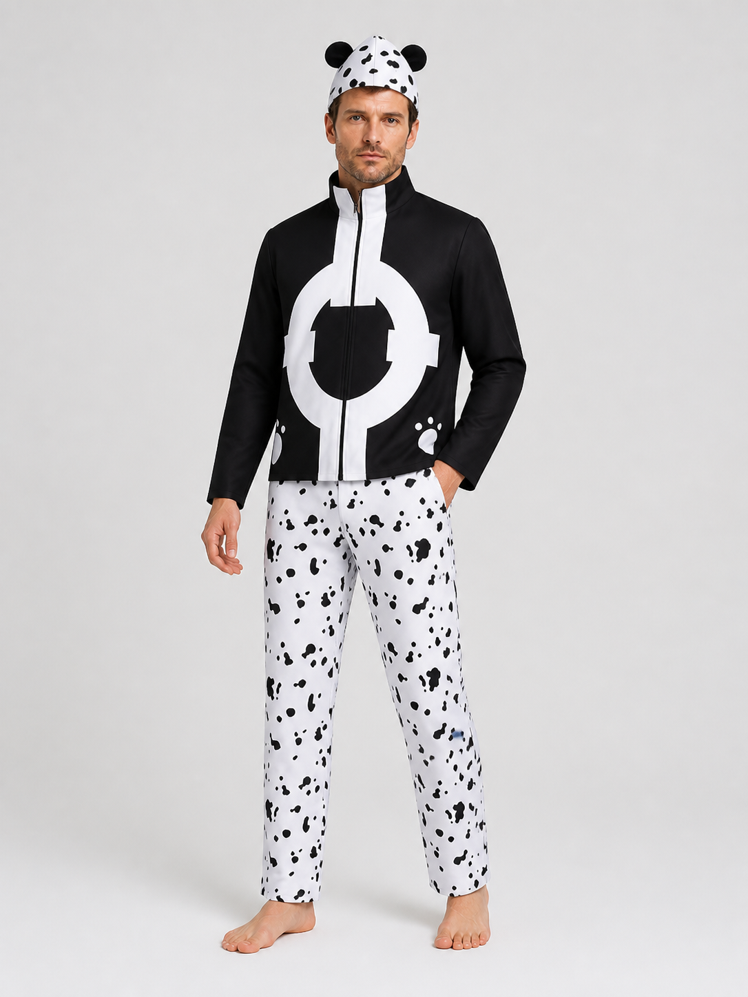 Kuma One Piece Cosplay Costume, Black and White, 3 Pieces Costumes detail 2