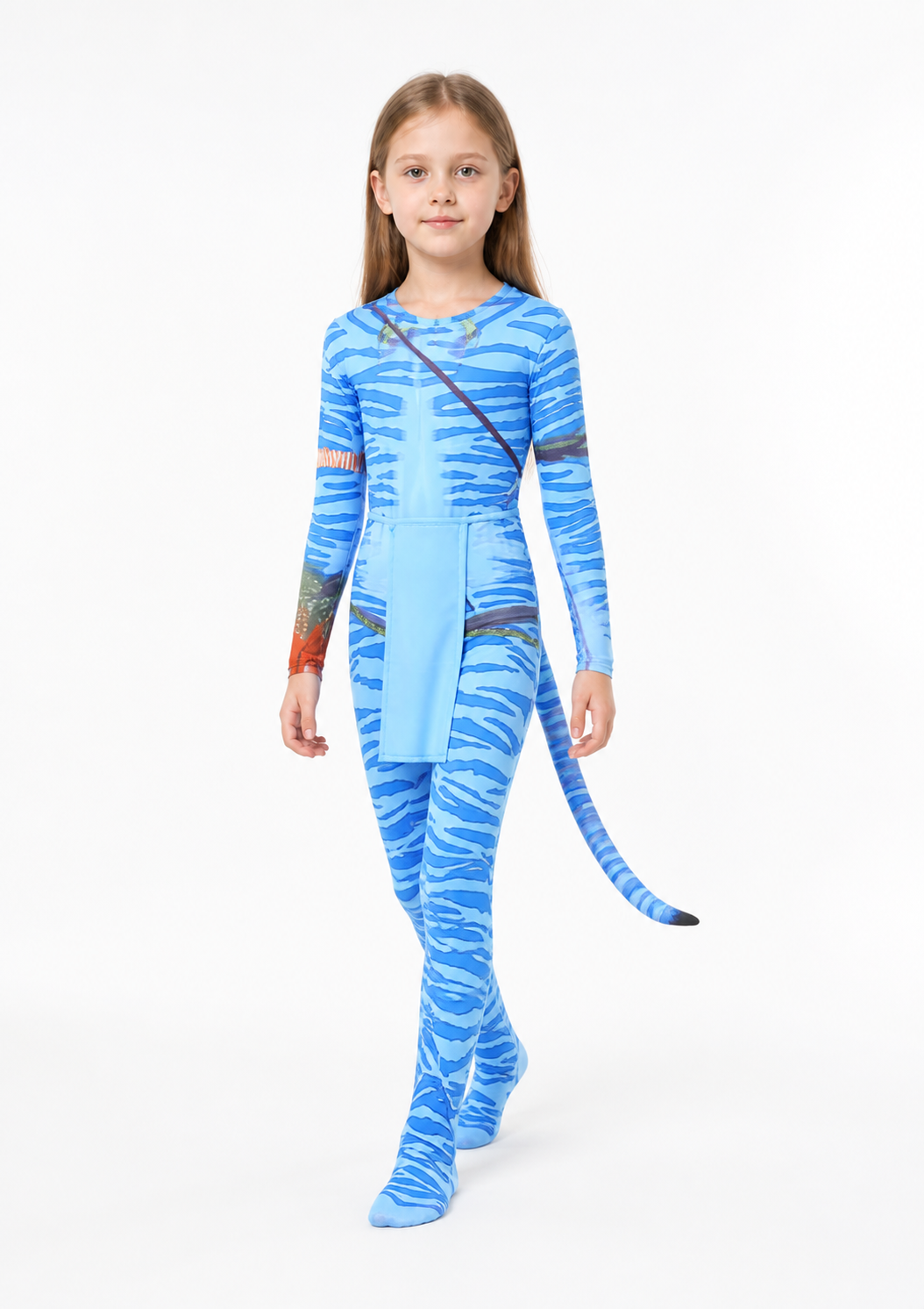 Avatar Costume with Tail, Blue and Orange, for Children and Adults Costumes detail 2